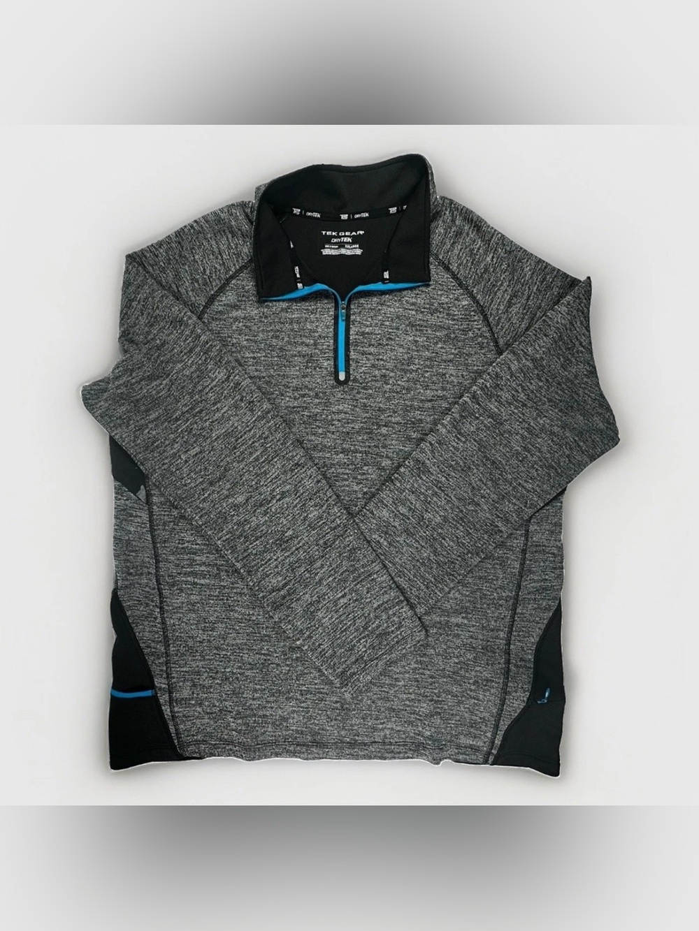 Tek Gear DryTek 1/4 Zip Pullover Men's XXL Gray Performance Athletic Pullover